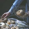 Woman Holding Bagel Bread Diamond Painting