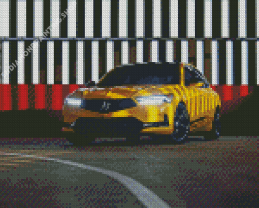 Yellow Acura Car Diamond Paintings