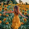 Aesthetic Girl In Sunflower Field Diamond Painting