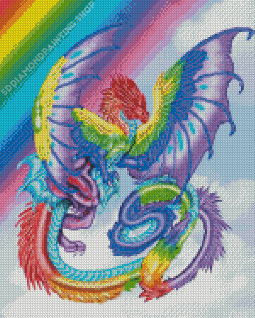 Aesthetic Rainbow Dragon Diamond Painting