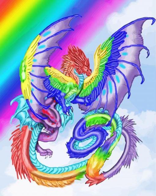 Aesthetic Rainbow Dragon Diamond Painting