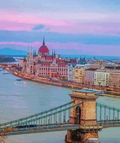 Beautiful Budapest Evening View Diamond Painting