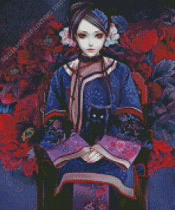 Beautiful Girl In China Dress Diamond Paintings