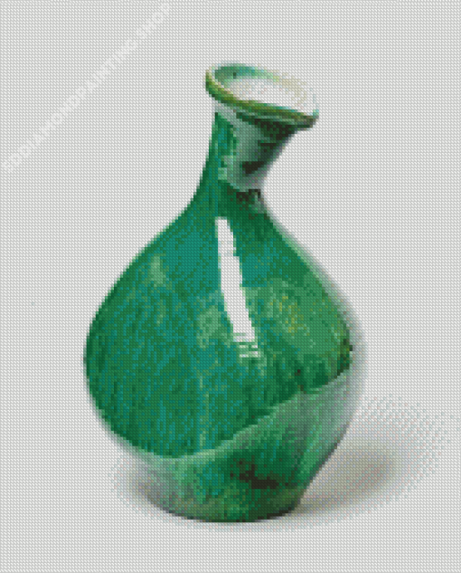 Beautiful Green And White Vase Diamond Paintings