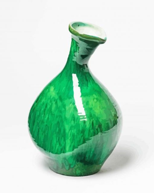 Beautiful Green And White Vase Diamond Paintings