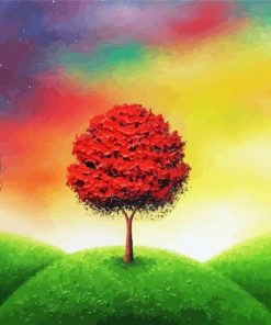 Beautiful Red Tree Art Diamond Paintings