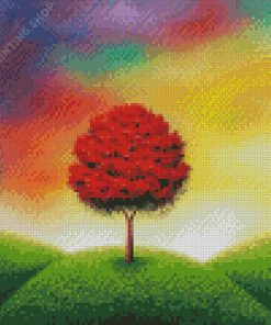 Beautiful Red Tree Art Diamond Paintings