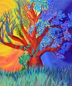 Big Tree Night And Day Diamond Paintings