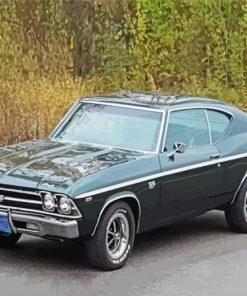 Black 1969 Chevelle Ss 396 Diamond Paintings