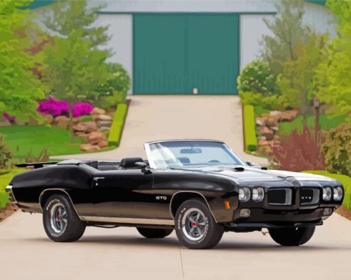 Black Pontiac 1970 Gto Diamond Painting