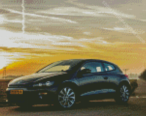 Black VW Car Sunset Diamond Painting