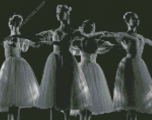 Black And White Ballet Princesses Diamond Paintings