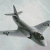 Black And White Hawker Hunter Diamond Painting