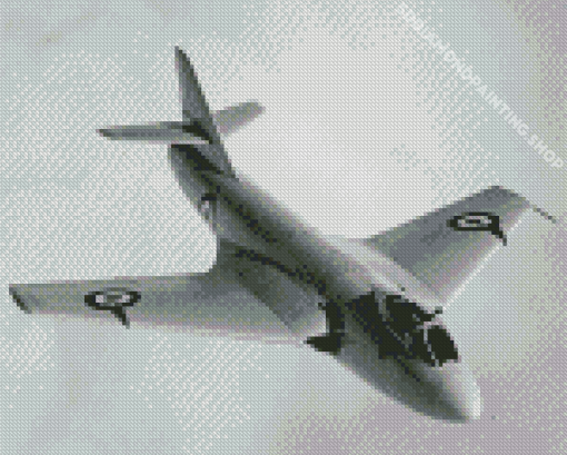 Black And White Hawker Hunter Diamond Painting