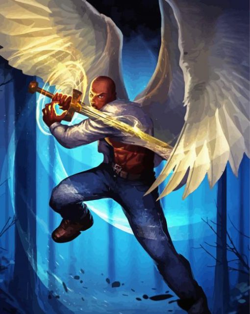 Black Male Angel Diamond Painting