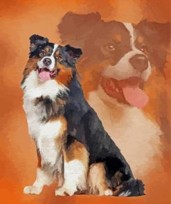 Black Tri Australian Shepherd Art Diamond Painting