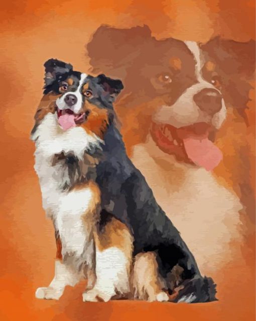 Black Tri Australian Shepherd Art Diamond Painting