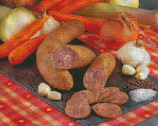 Boudin And Vegetables Diamond Painting