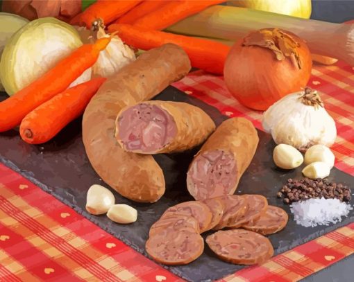 Boudin And Vegetables Diamond Painting