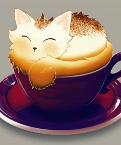 Brown Kitten In Cup Diamond Painting