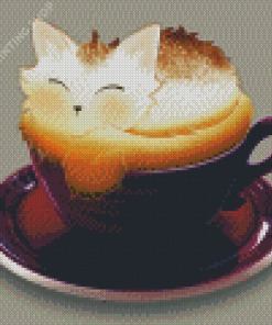 Brown Kitten In Cup Diamond Painting