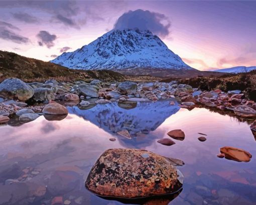 Buachaille Etive Mor Water Reflection Diamond Painting