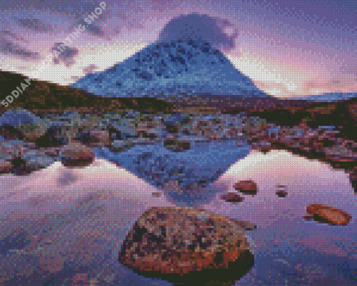 Buachaille Etive Mor Water Reflection Diamond Painting