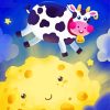 Cartoon Cow Jumping Over The Moon Diamond Painting