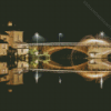 Chinon Bridge At Night Diamond Painting