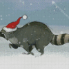 Christmas Snow Raccoon Diamond Paintings