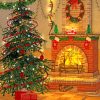 Christmas Tree And Fireplace Diamond Painting