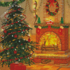 Christmas Tree And Fireplace Diamond Painting