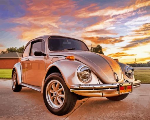 Classic VW Car Sunset Diamond Painting