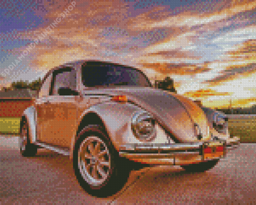 Classic VW Car Sunset Diamond Painting