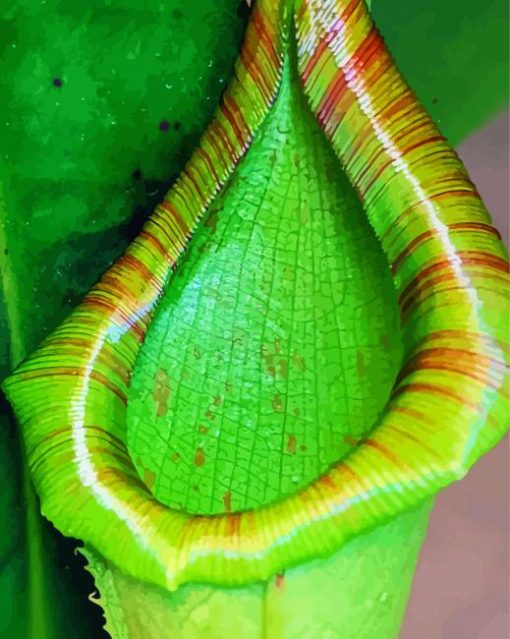 Close Up Green Pitcher Plant Diamond Painting