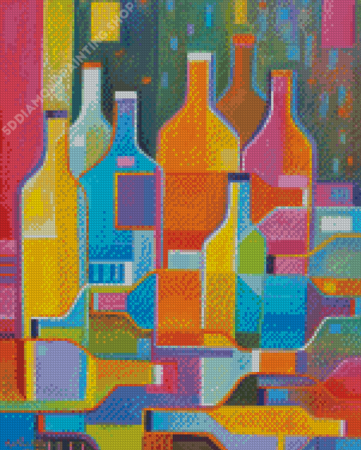 Colorful Abstract Bottles Diamond Painting