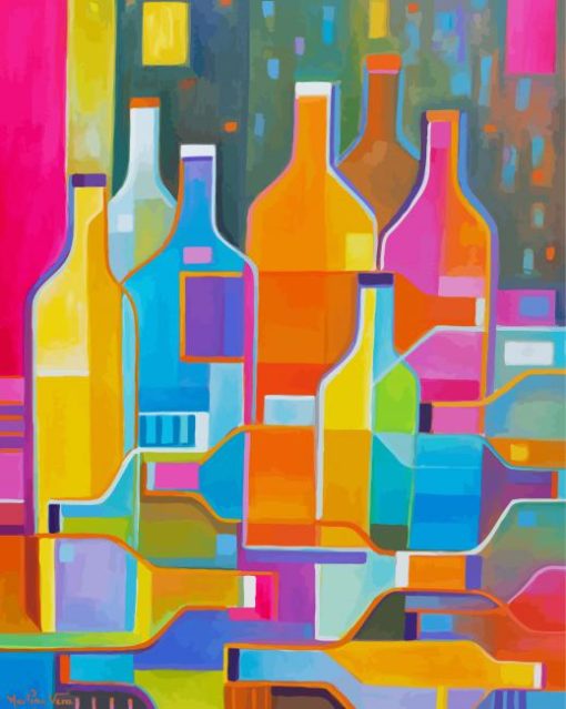 Colorful Abstract Bottles Diamond Painting