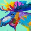 Colorful Moose Head Art Diamond Painting