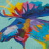 Colorful Moose Head Art Diamond Painting