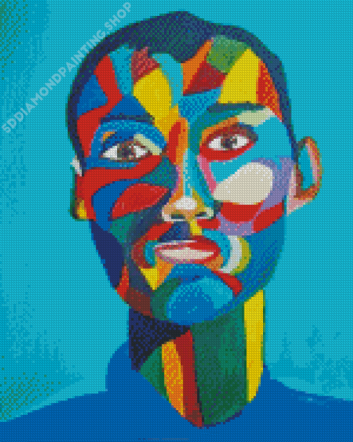 Colorful Abstract Male Face Art Diamond Painting