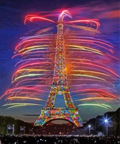 Colorful Eiffel Tower Light Diamond Painting