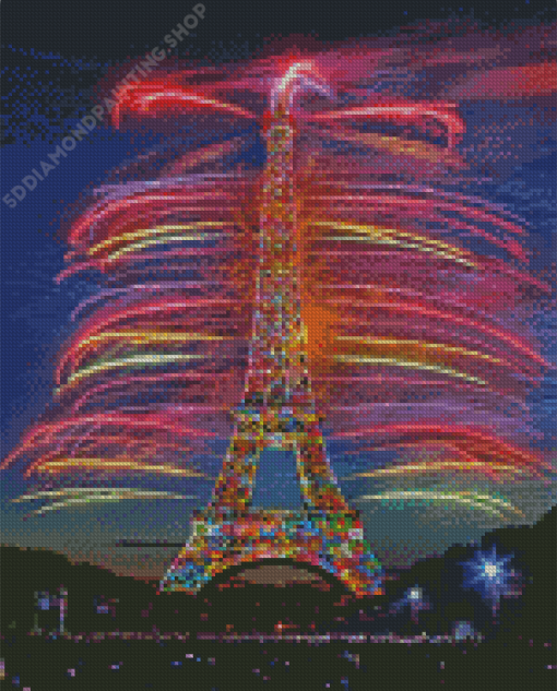 Colorful Eiffel Tower Light Diamond Painting