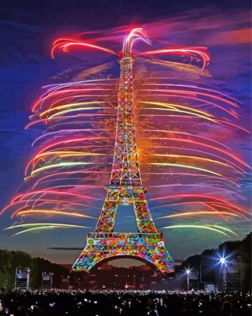 Colorful Eiffel Tower Light Diamond Painting