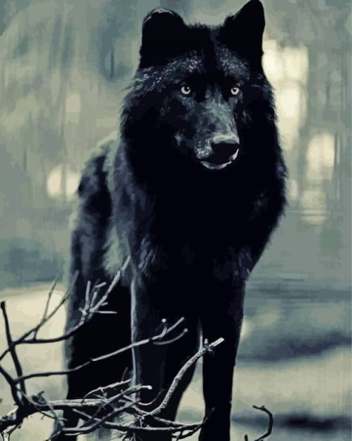 Cool Black Wolf Animal Diamond Paintings