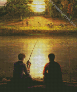 Cool Friends Fishing Art Diamond Painting