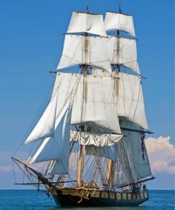 Cool White American Tall Ships Diamond Painting