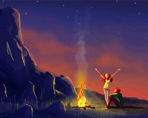 Couple Night Camping Diamond Painting