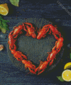 Crayfish Heart Diamond Painting