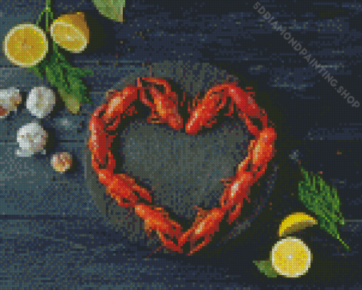 Crayfish Heart Diamond Painting