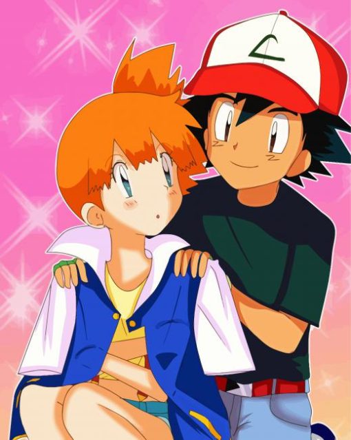 Cute Pokemon Misty And Ash Diamond Painting